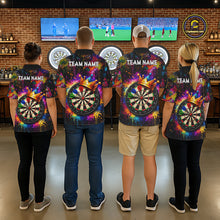 Load image into Gallery viewer, Funny Colorful Crown Dartboard Splash Darts Shirt For Men Custom Darts Jersey Team Polo &amp; 1/4 Zip TDM5762