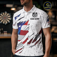 Load image into Gallery viewer, Patriotic Grunge US Flag Darts Shirt With Pocket For Men Custom Darts Jersey TDM3211