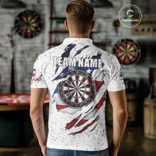Load image into Gallery viewer, Patriotic Grunge US Flag Darts Shirt With Pocket For Men Custom Darts Jersey TDM3211