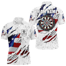 Load image into Gallery viewer, Patriotic Grunge US Flag Darts Shirt With Pocket For Men Custom Darts Jersey TDM3211