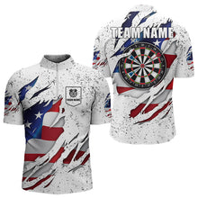 Load image into Gallery viewer, Patriotic Grunge US Flag Darts Shirt With Pocket For Men Custom Darts Jersey TDM3211