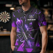 Load image into Gallery viewer, Purple Darts Arrow Thunder Lightning Dart Shirts For Men Custom Dart Team Jerseys Polo &amp; 1/4 Zip TDM3764