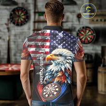 Load image into Gallery viewer, American Flag Smoke Eagle Darts Shirt For Men Custom Patriotic Darts Jersey Team Polo, 1/4 Zip TDM5256