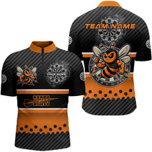 Load image into Gallery viewer, Black Orange Darts Bee Custom Name Darts Shirts For Men, Funny Darts Apparel, Best Darts Gifts TDM3263