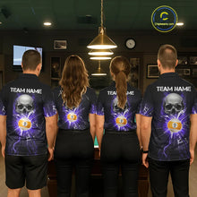 Load image into Gallery viewer, Purple Billiard 8 Ball &amp; 9 Ball Skull Pool Shirt For Women Custom Glass Break Billiard Team Jersey TDM5514