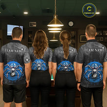 Load image into Gallery viewer, Personalized Grunge Spider Web 8 Ball Pool Billiard Shirt For Men, Billiard Team Jerseys |Blue TDM5518