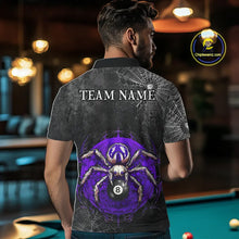 Load image into Gallery viewer, Personalized Grunge Spider Web 8 Ball Pool Billiard Shirt For Men, Billiard Team Jerseys |Purple TDM5519