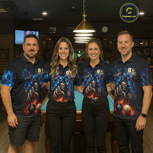 Load image into Gallery viewer, Custom Fire 8 Ball &amp; 9 Ball Grim Reaper Billiard Shirt For Men, Pool Team Jersey Polo &amp; 1/4 Zip TDM6563