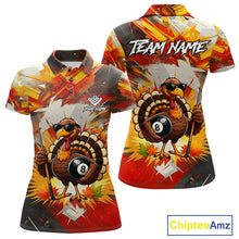 Load image into Gallery viewer, Personalized Funny Turkey 8 Ball Billiard Shirt For Women Custom Thanksgiving Pool Team Jersey TDM5049