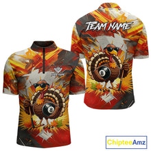Load image into Gallery viewer, Personalized Funny Turkey 8 Ball Billiard Shirt For Men Custom Thanksgiving Pool Team Jersey TDM5049