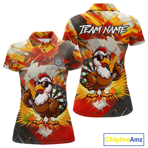 Personalized Funny Turkey Dartboard Shirt For Women Custom Thanksgving Darts Jersey, Darts Gift TDM5050