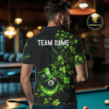 Load image into Gallery viewer, Green Luckiest Shamrock 8 Ball Billiard Shirt For Men Custom St Patrick Day Pool Team Jersey TDM5778