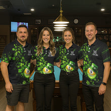Load image into Gallery viewer, Green Luckiest Shamrock 9 Ball Billiard Shirt For Men Custom St Patrick Day Pool Team Jersey TDM5779