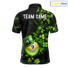 Load image into Gallery viewer, Green Luckiest Shamrock 8 &amp; 9 Ball Billiard Shirt For Men Custom St Patrick Day Pool Team Jersey TDM5780