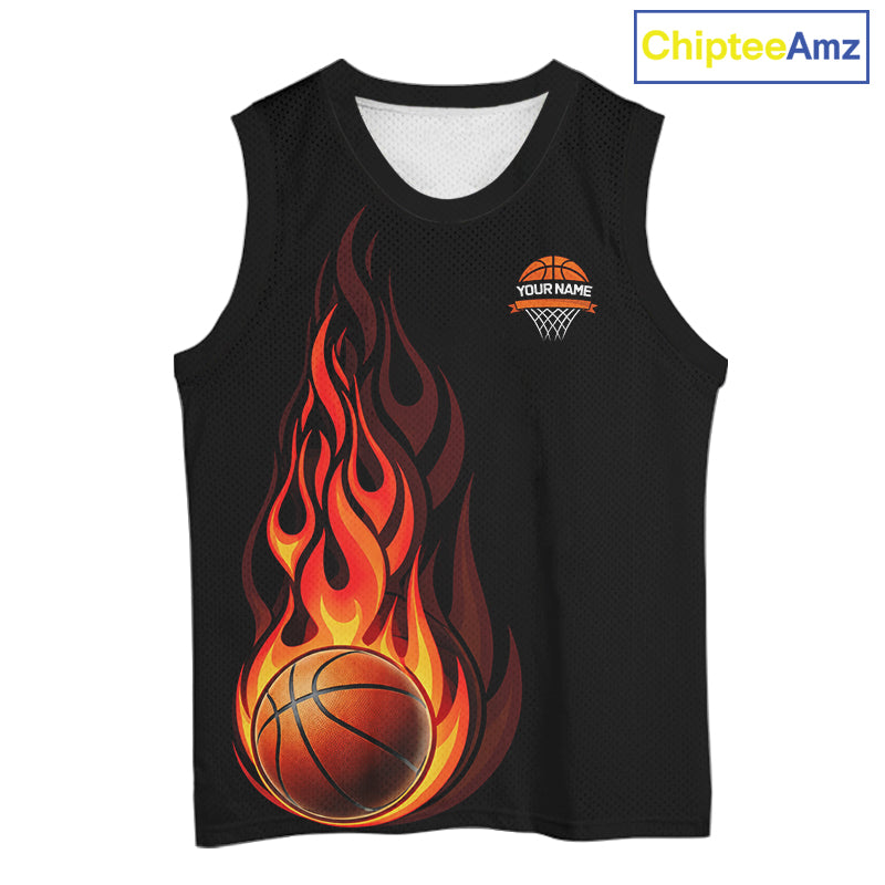 Personalized Eagle American Flag Flaming Basketball Jersey Custom Name & Number Basketball Shirt TDM5785