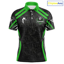 Load image into Gallery viewer, Black And Green 8 Ball Flame Billiard Shirt For Men Custom Pool Team Shirt, Billiard Jersey TDM5792