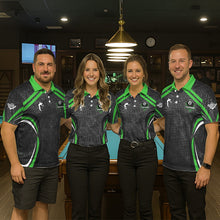 Load image into Gallery viewer, Black And Green 8 Ball Flame Billiard Shirt For Women Custom Pool Team Shirt, Billiard Jersey TDM5792