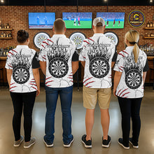 Load image into Gallery viewer, White Black Grunge Wolf Darts Shirts For Men Custom Darts Team Jersey Polo &amp; Quarter Zip TDM5534