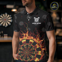 Load image into Gallery viewer, Personalized Flame Darts Polo &amp; Quarter Zip Custom Darts Shirt For Men, Darts Team Jersey TDM5536