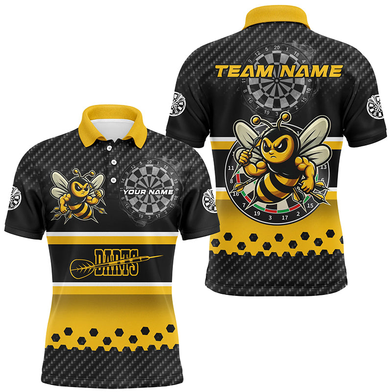 Yellow Black Darts Bee Custom Name Darts Shirts For Men, Funny Darts Apparel, Best Darts Gifts TDM2331