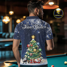 Load image into Gallery viewer, Funny Santa Christmas Billiard Shirts For Men Custom US Flag Xmas Pine Tree Pool Team Shirt TDM5289