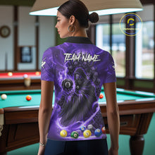 Load image into Gallery viewer, Purple Grim Reaper Lightning Billiard Shirt For Women Custom 8 Ball Pool Jersey Team Polo &amp; 1/4 Zip TDM5293