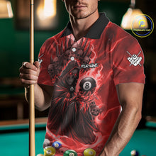 Load image into Gallery viewer, Red Grim Reaper Lightning Billiard Shirt For Men Custom 8 Ball Pool Jersey Team Polo &amp; 1/4 Zip TDM5294