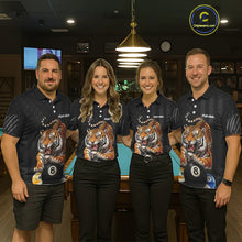Load image into Gallery viewer, Funny Tiger 8 Ball, 9 Ball &amp; 10 Ball US Flag Billiard Shirt For Men Custom Pool Team Jersey TDM5541