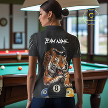 Load image into Gallery viewer, Funny Tiger 8 Ball, 9 Ball &amp; 10 Ball US Flag Billiard Shirt For Women Custom Pool Team Jersey TDM5541