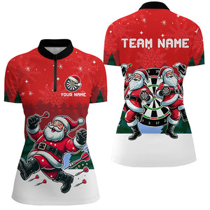 Funny Santa Playing Darts Red Christmas Dart Shirts For Women Custom Christmas Darts Gifts Outfit TDM2834