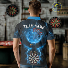 Load image into Gallery viewer, Blue Hawkeye Thunder Lightning Darts Shirt For Men Custom Darts Jersey Team Polo &amp; 1/4 Zip TDM5302