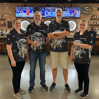 Personalized Funny Bulldog Darts Shirt For Women Custom Star Pattern Dart Jersey Team Polo & 1/4 Zip TDM5554