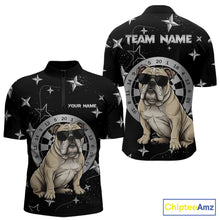 Load image into Gallery viewer, Personalized Funny Bulldog Darts Shirt For Men Custom Star Pattern Dart Jersey Team Polo &amp; 1/4 Zip TDM5554