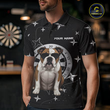 Load image into Gallery viewer, Personalized Funny Bulldog Darts Shirt For Men Custom Star Pattern Dart Jersey Team Polo &amp; 1/4 Zip TDM5555