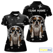 Load image into Gallery viewer, Personalized Funny Bulldog Darts Shirt For Women Custom Star Pattern Dart Jersey Team Polo &amp; 1/4 Zip TDM5555