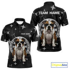 Load image into Gallery viewer, Personalized Funny Bulldog Darts Shirt For Men Custom Star Pattern Dart Jersey Team Polo &amp; 1/4 Zip TDM5555