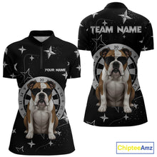 Load image into Gallery viewer, Personalized Funny Bulldog Darts Shirt For Women Custom Star Pattern Dart Jersey Team Polo &amp; 1/4 Zip TDM5555