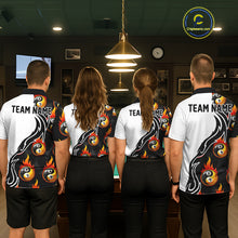 Load image into Gallery viewer, Custom Flame 8 Ball 9 Ball Billiard Shirt For Women, Billiard Pool Team Jersey Polo &amp; 1/4 Zip Shirt TDM6175