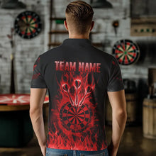 Load image into Gallery viewer, Fire Flame Darts Board American Flag Skull Dart Shirts For Men Custom Darts Team Jerseys |Red TDM3646
