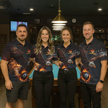 Load image into Gallery viewer, Personalized Fire 8 Ball Eagle Billiard Shirt For Women Custom Pool Team Jersey Polo &amp; 1/4 Zip TDM6407