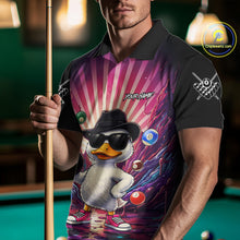Load image into Gallery viewer, Funny Duck 8 Ball Billiard Shirt For Men Custom Neon Graffiti Billiard Team Jersey Polo &amp; 1/4 Zip TDM6613