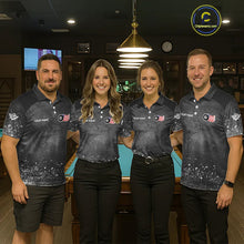 Load image into Gallery viewer, Personalized Billiard US Flag 8 Ball Pool Shirt For Men, Billiard Team Jersey Polo &amp; 1/4 Zip TDM5579
