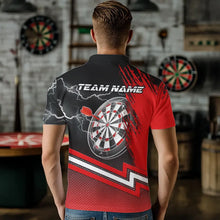 Load image into Gallery viewer, Red Black Dart Shirts With Pocket For Men Custom Lightning Dart Jerseys TDM3498