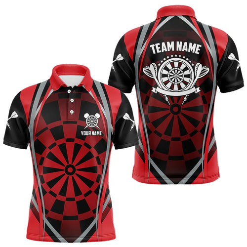 Personalized Black And Red Dartboard Pattern Dart Shirts For Men Custom Dart Jerseys Team Uniform TDM3651