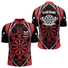 Load image into Gallery viewer, Personalized Black And Red Dartboard Pattern Dart Shirts For Men Custom Dart Jerseys Team Uniform TDM3651