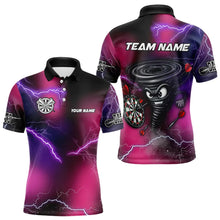 Load image into Gallery viewer, Personalized Pink Thunder Lightning Tornado Custom Funny Dart Shirts For Men, Cool Dart Team Jersey TDM3652
