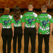 Load image into Gallery viewer, Green Funny Bowling Ball Jersey For Women Custom Bowling Team Shirt, Bowling Uniform Polo &amp; 1/4 Zip TDM6422
