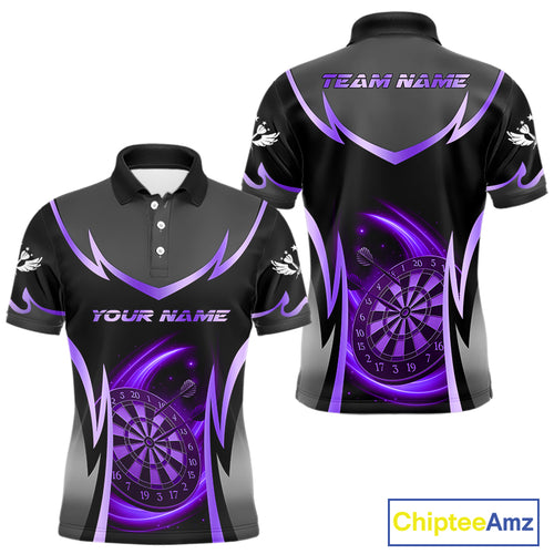 Purple Dartboard Lightning Darts Polo & 1/4 Zip Custom Darts Shirt For Men, Darts Team Jersey TDM5335