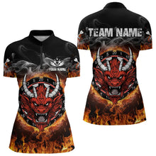 Load image into Gallery viewer, Personalized Fire Dartboard Dragon Dart Shirts For Women Custom Dart Team Jersey Polo &amp; Quarter Zip TDM3807