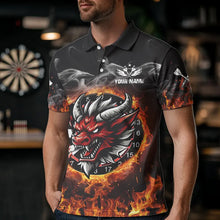 Load image into Gallery viewer, Personalized Fire Dartboard Dragon Dart Shirts For Men Custom Dart Team Jersey Polo &amp; Quarter Zip TDM3808